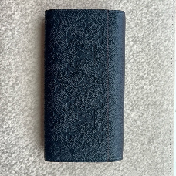 Louis Vuitton Monogram Empreinte Leather Sarah wallet in navy and red - Picture 2 of 8